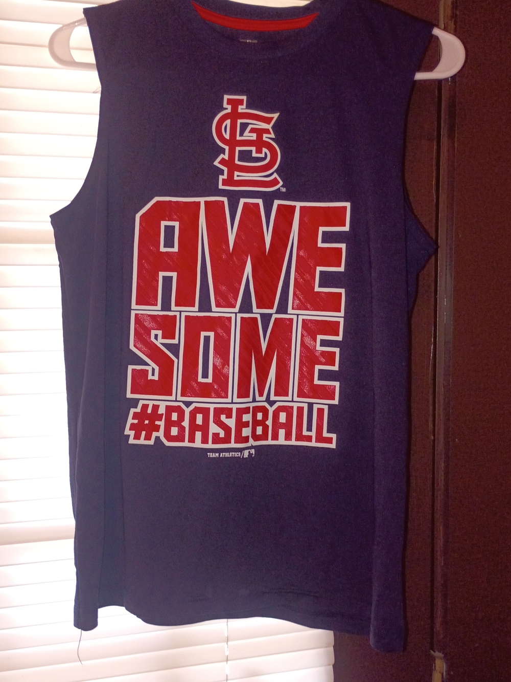 Genuine Merchandise Navy Tank with Red 'AWESOME #BASEBALL' St. Louis Logo